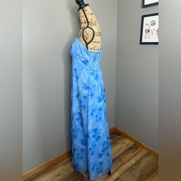 Hello Molly blue floral empire waist maxi dress size 10 Bridgerton romantic - Picture 5 of 9